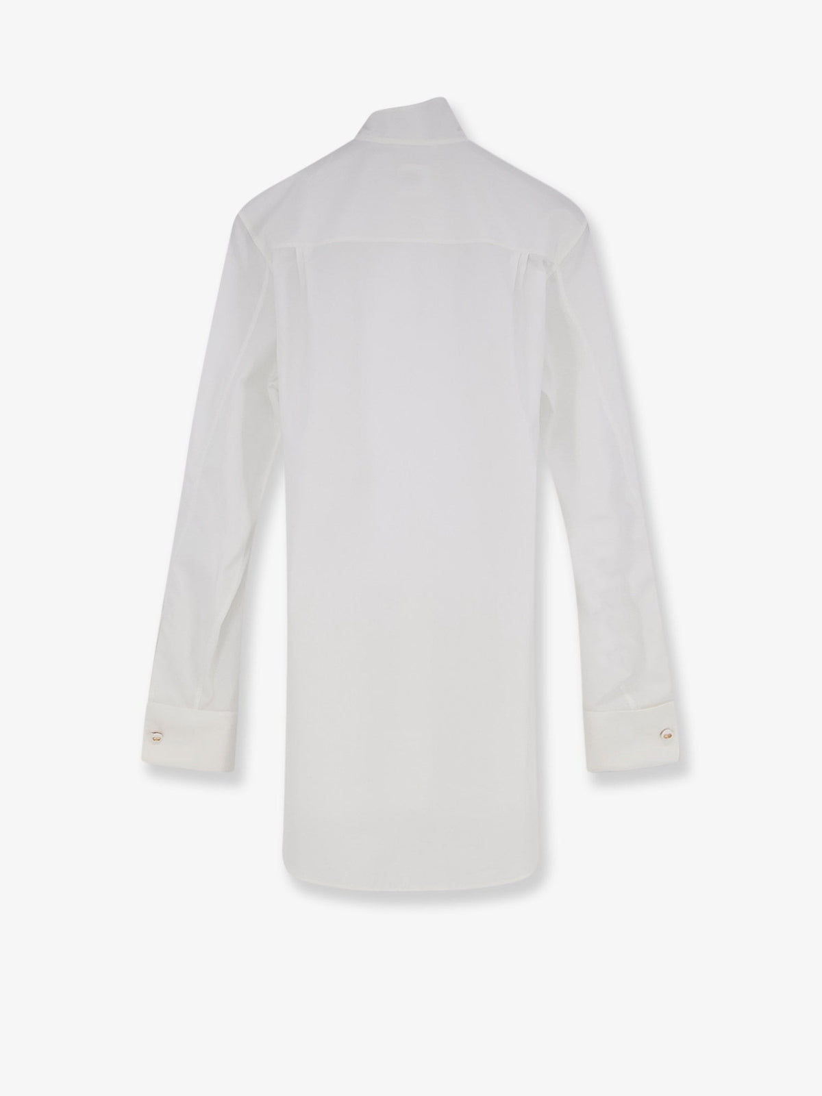 Cotton shirt with metal logo detail