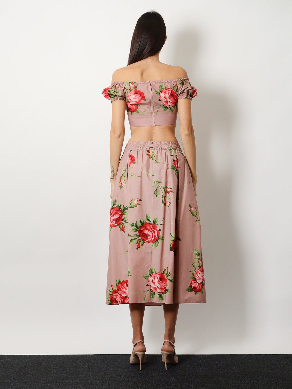 Cotton skirt with iconic print