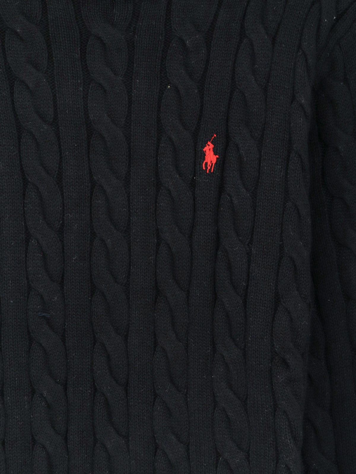 Cotton sweater with braided knit
