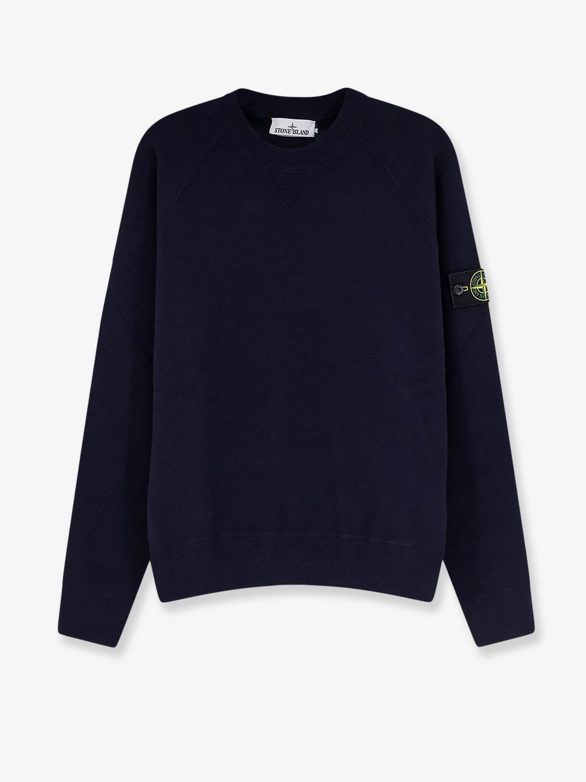 Cotton sweater with side logo patch