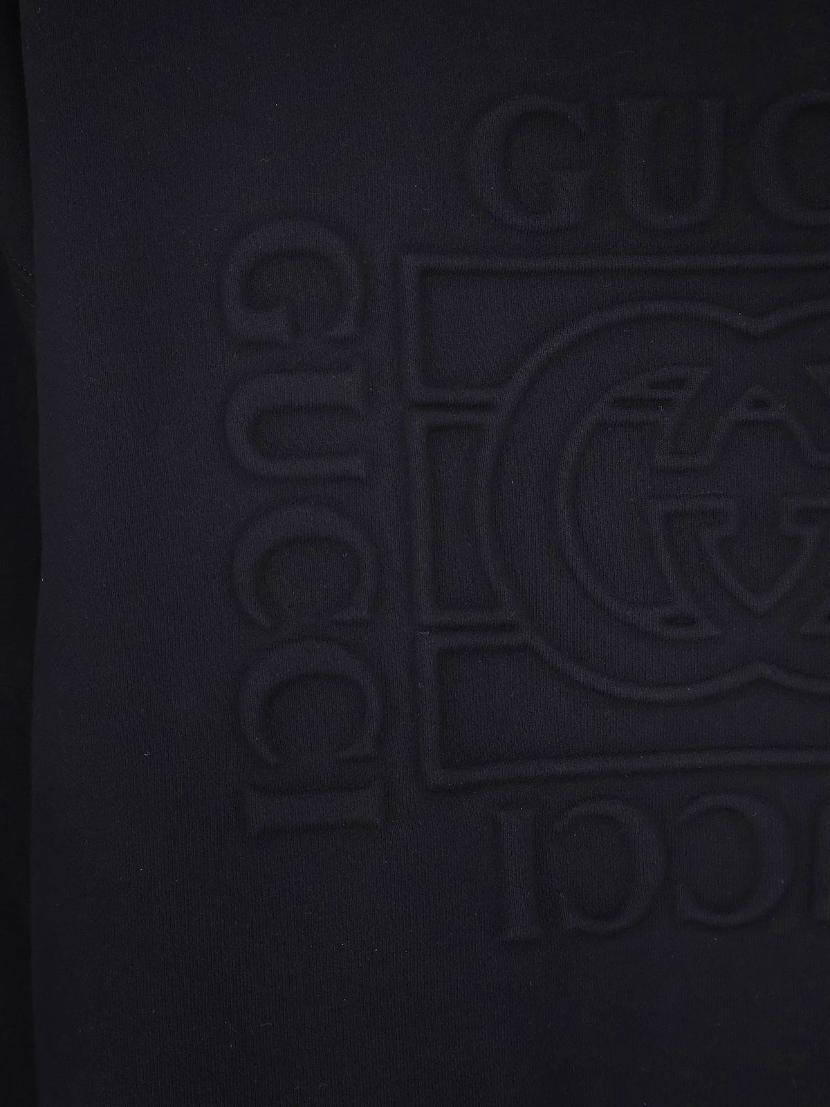 Cotton sweatshirt with frontal embossed logo