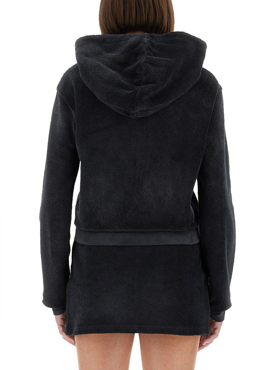 COTTON TERRY SWEATSHIRT WITH ZIPPER