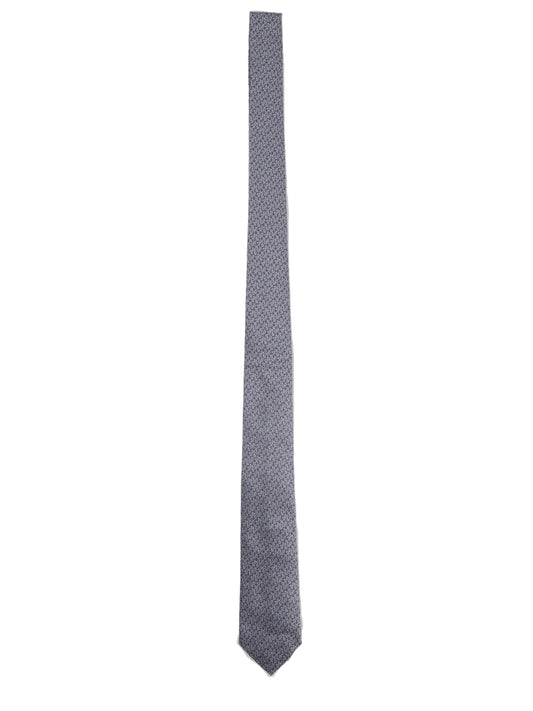 Cravatta "Gancini" in Jacquard di Seta