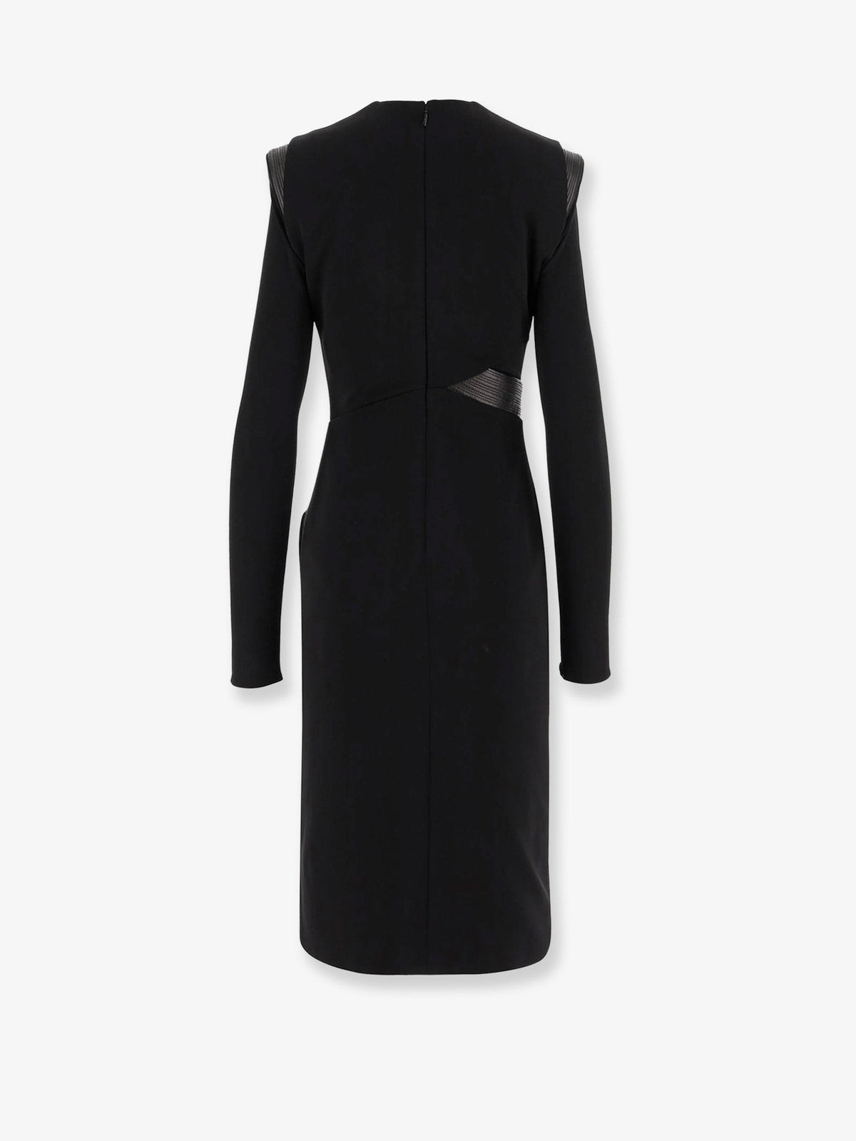 Crepe mini dress with V-neckline