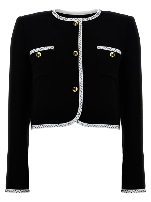 Crepe short jacket