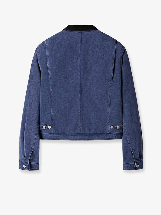 Crop fit blue denim jacket