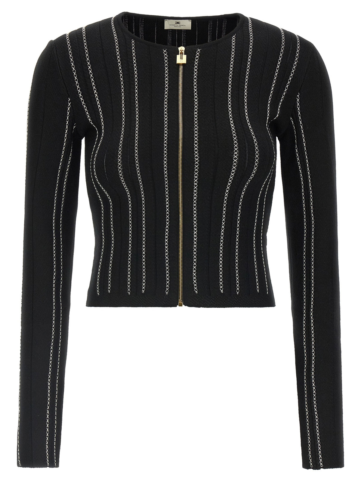 Cropped knit cardigan