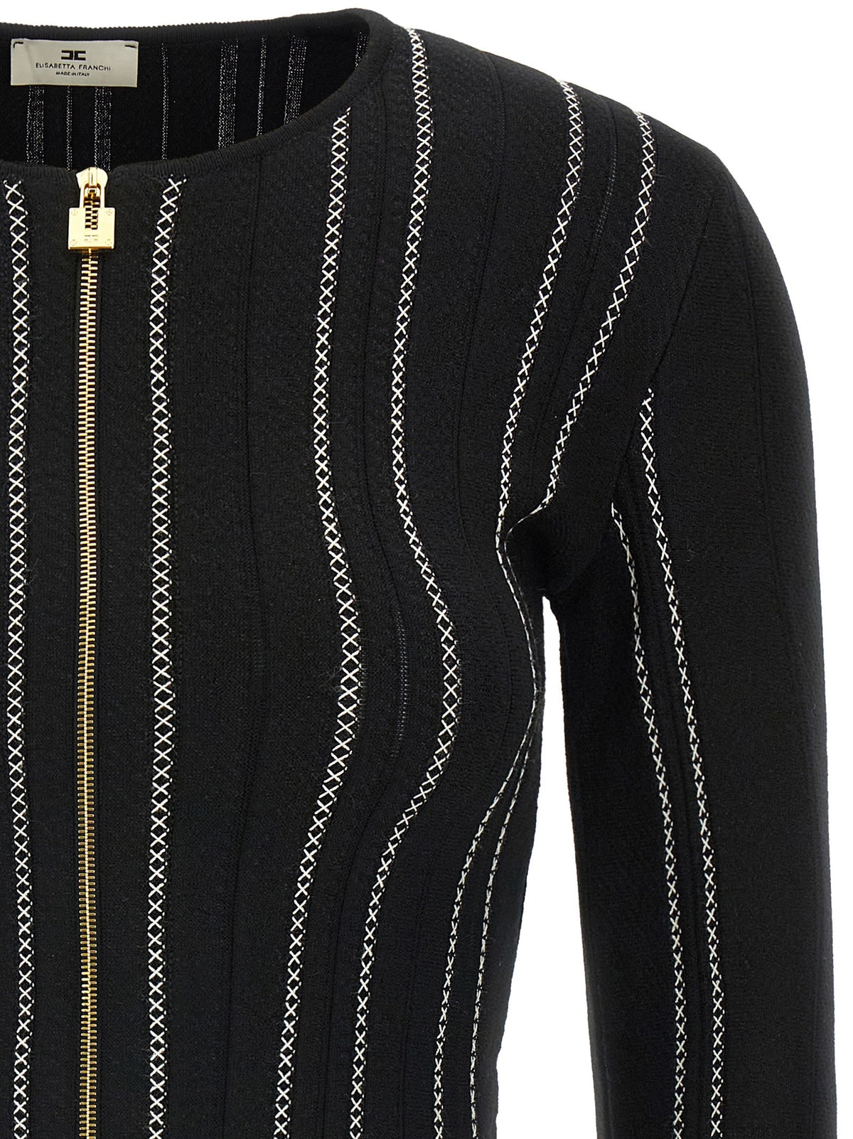 Cropped knit cardigan
