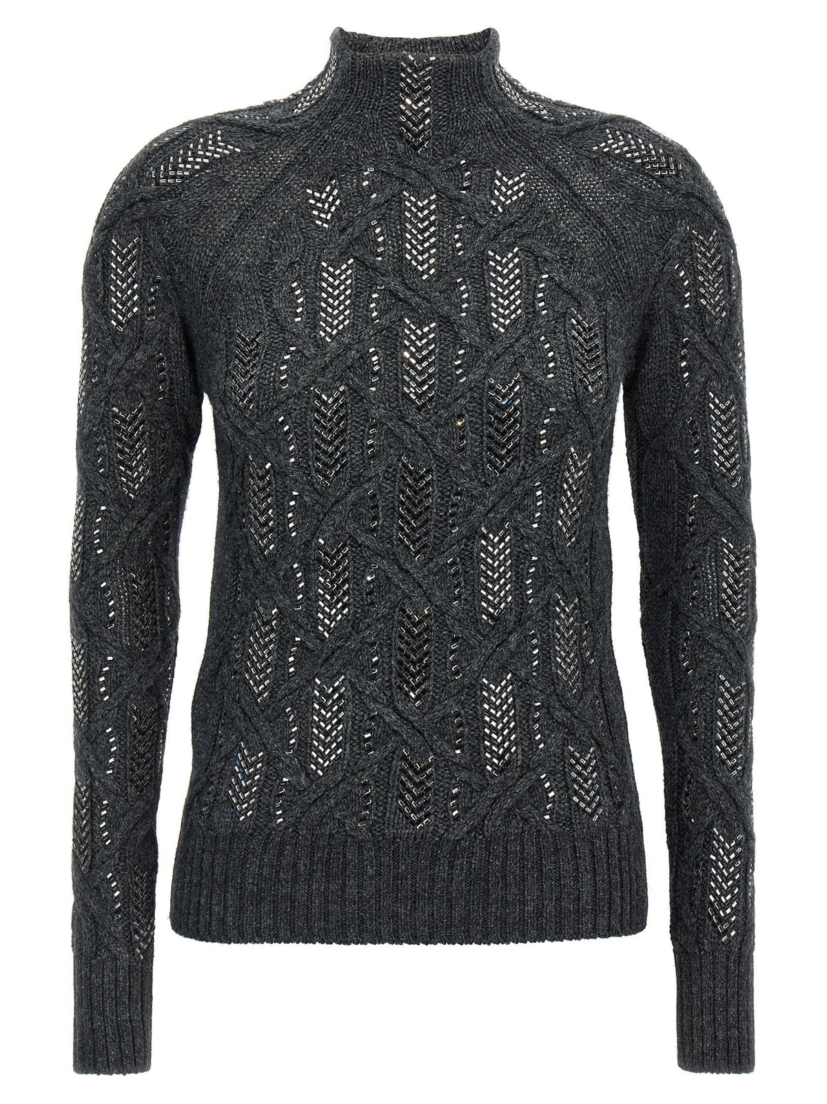 Crystal braid sweater
