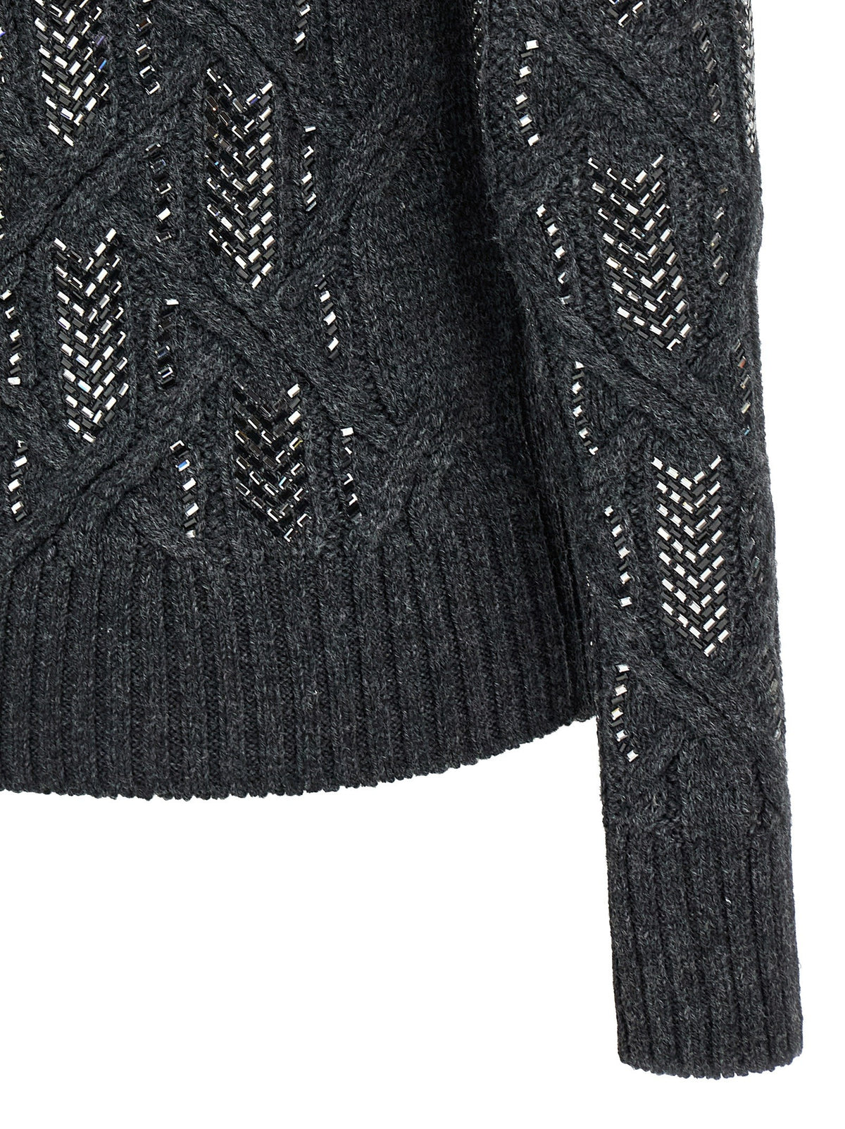 Crystal braid sweater