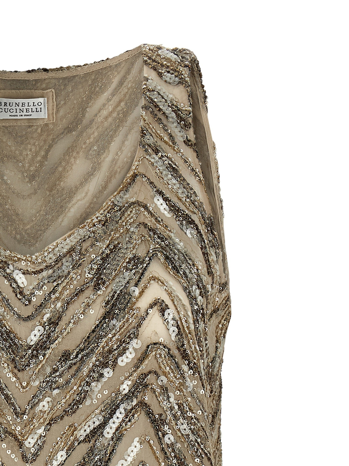'Dazzling Chevron Embroidery' top