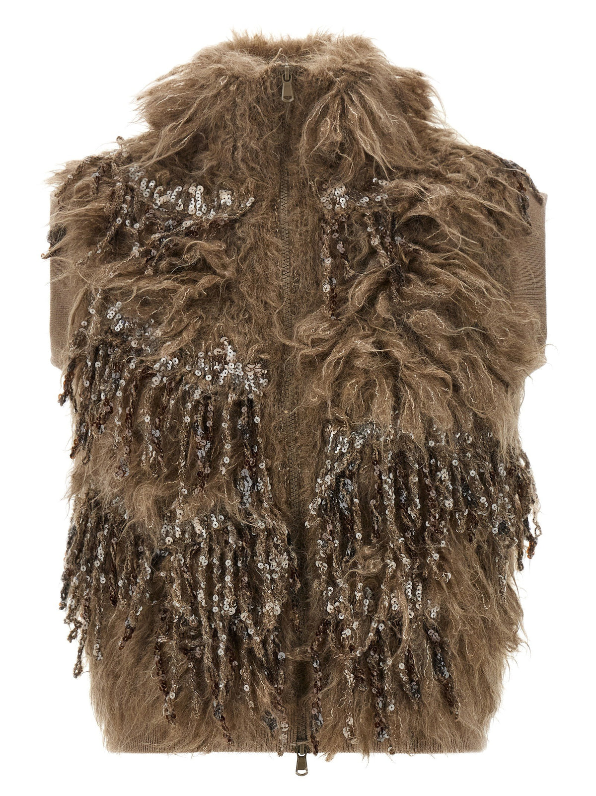 'Dazzling Moss Embroidery' vest