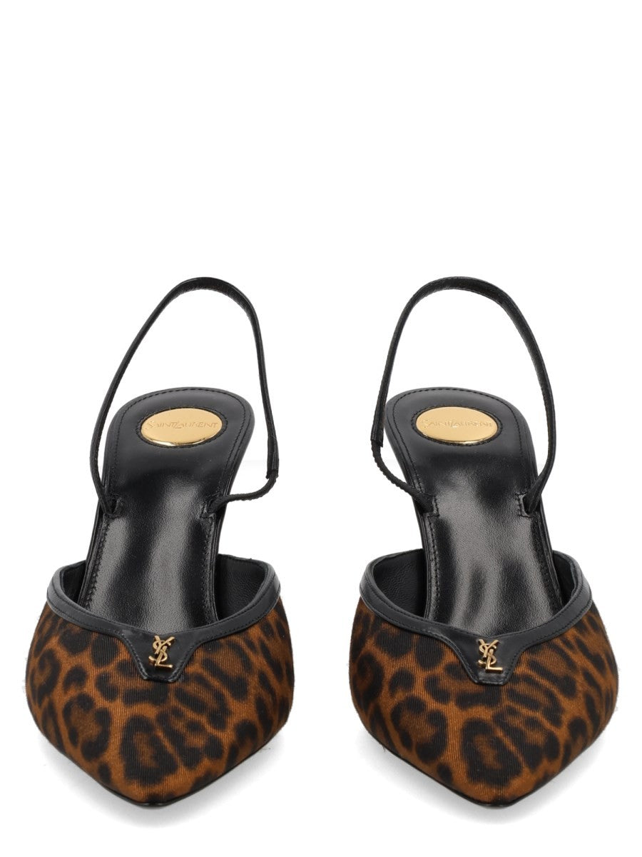 Décolleté Aperte sul Retro "Folie" in Gros-Grain Leopardato