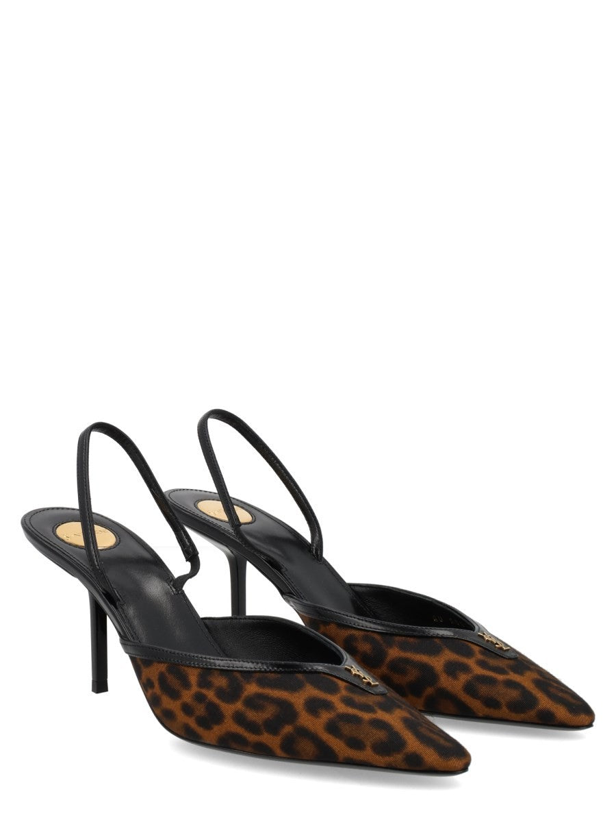 Décolleté Aperte sul Retro "Folie" in Gros-Grain Leopardato
