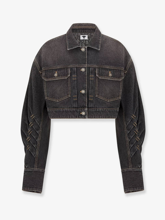 Denim jacket with bustier detail