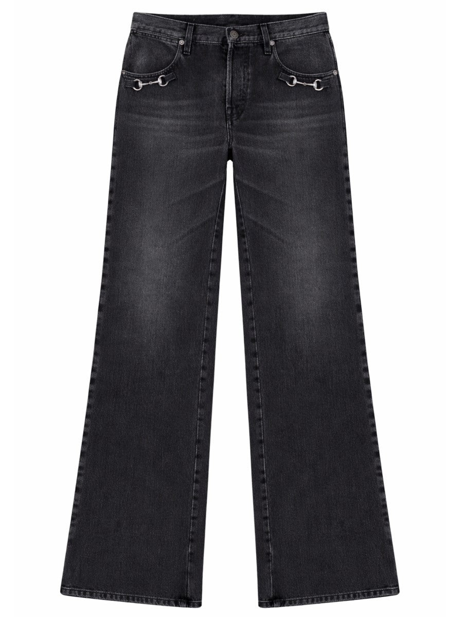 DENIM JEANS WITH HORSEBIT DETAIL