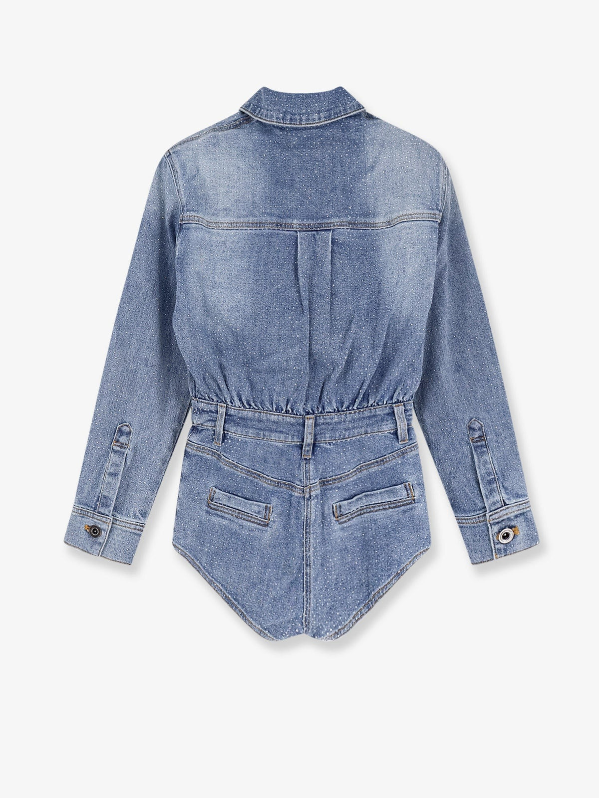 Denim jumpsuit with rhinestones