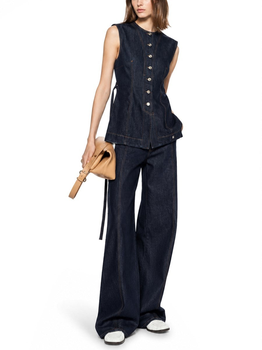 DENIM SLEEVELESS TOP
