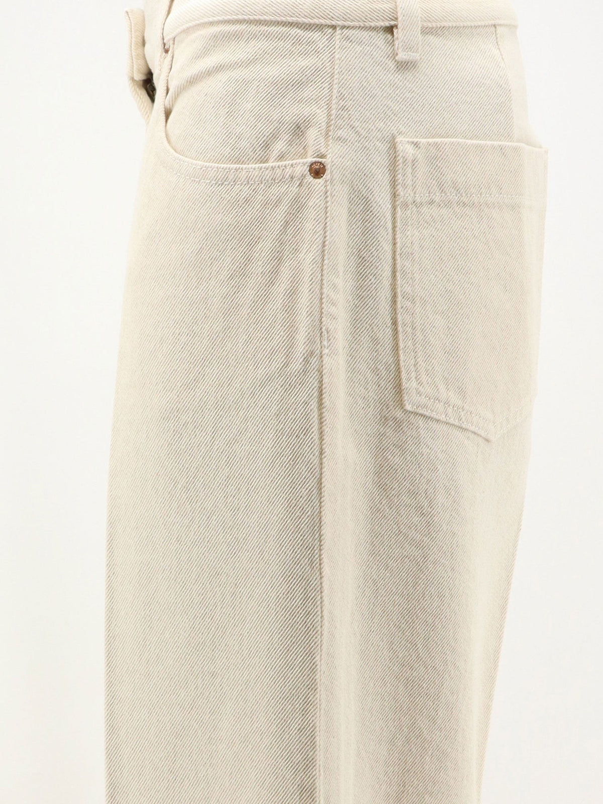 Denim trousers with back logo patch