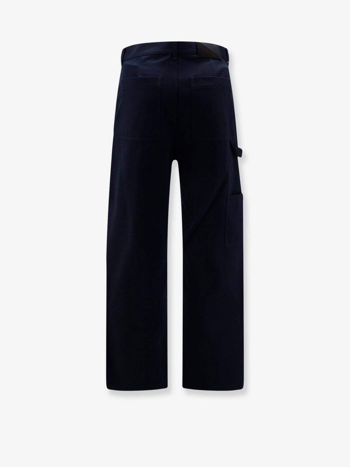 Denim trousers with contrasting embroidered logo