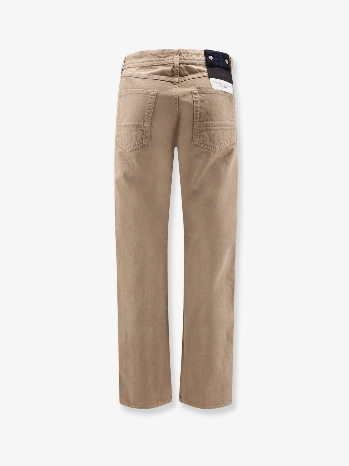 Denim trousers with logo patch on the back