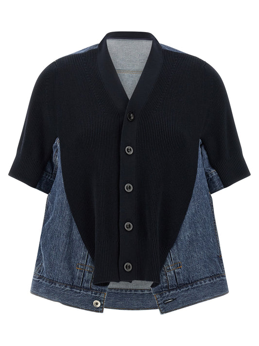 'Denim x Knit' cardigan