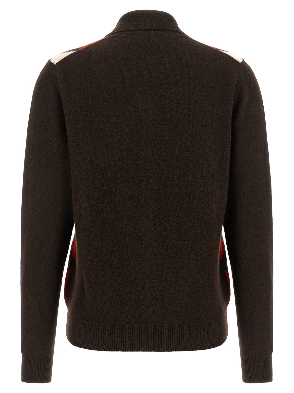 Diamond-shaped collar cardigan