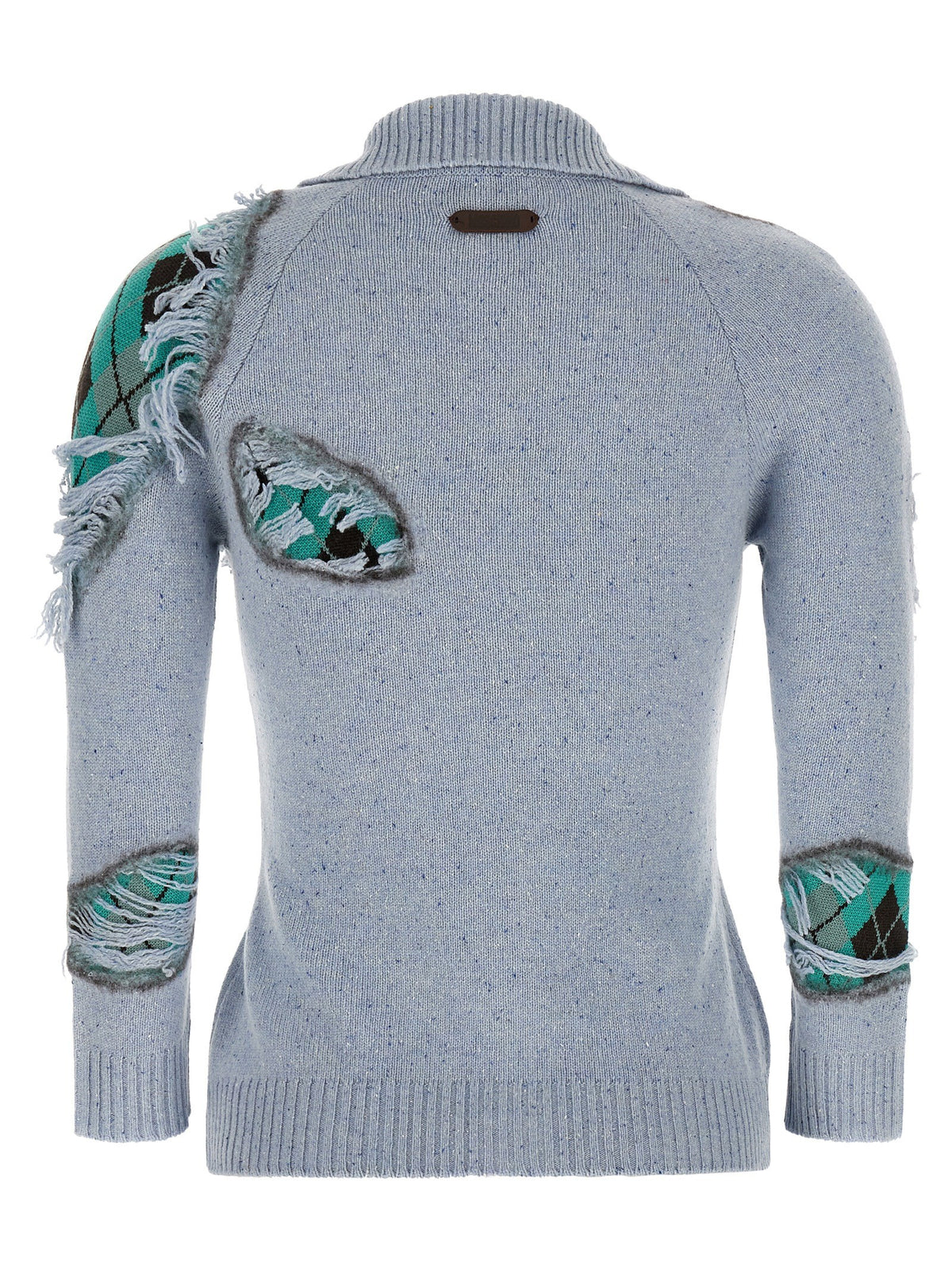 'Distressed Argyle' cardigan