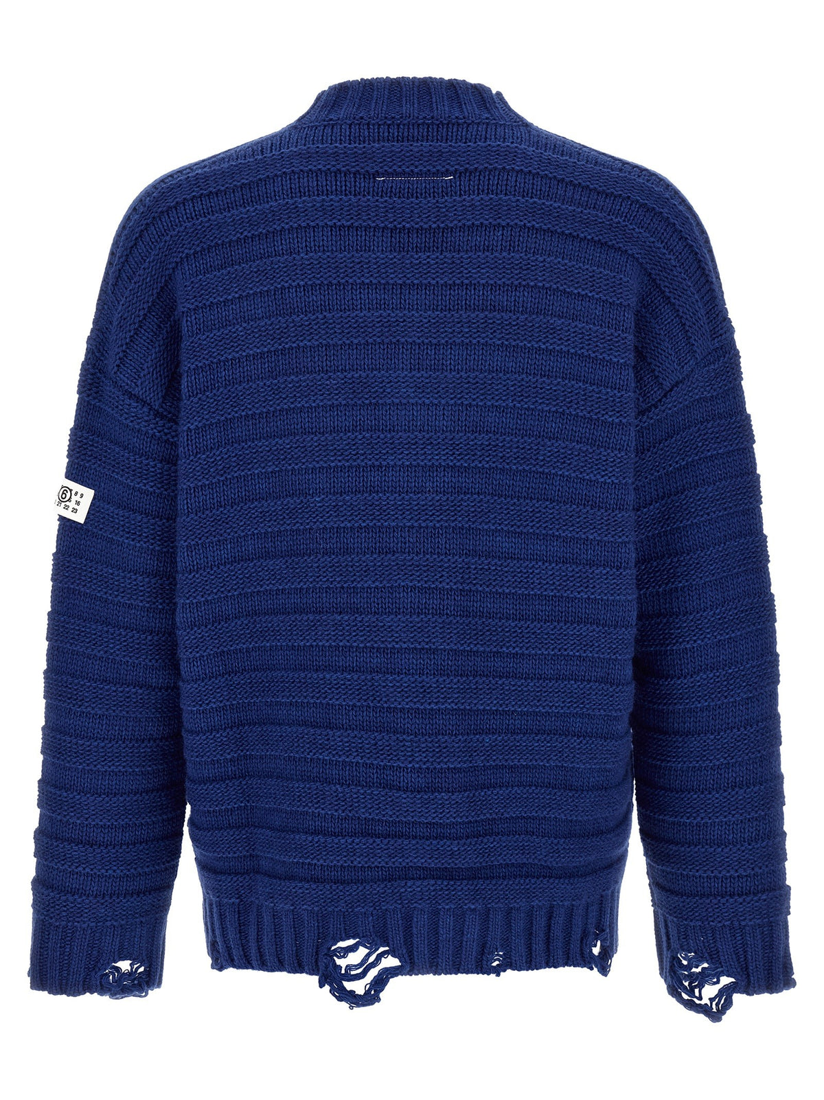 Distressed wool cardigan