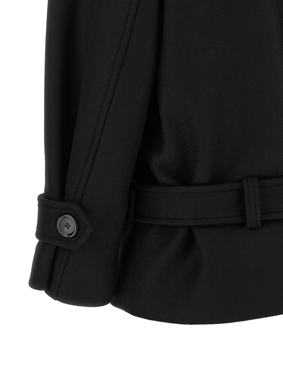 Double-breasted belted coat