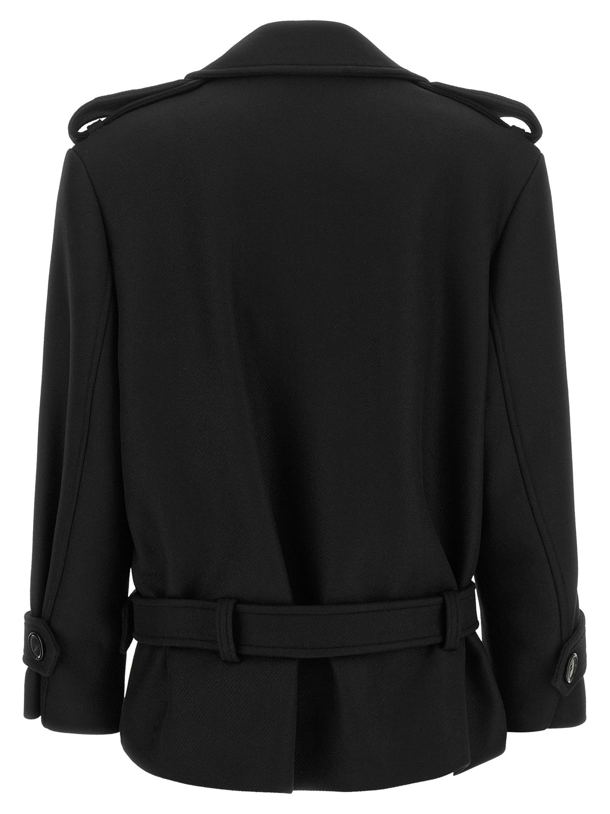 Double-breasted belted coat