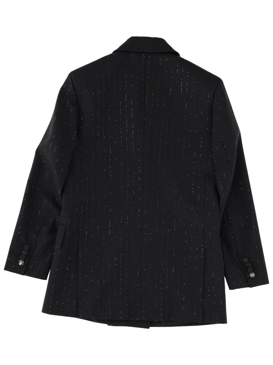 DOUBLE-BREASTED JACKET WITH RHINESTONE DETAILS