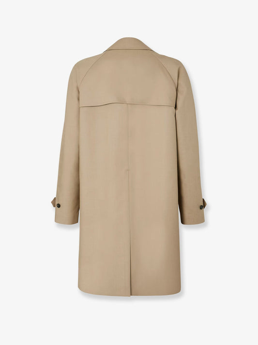 Double-breasted Mackintosh fabric trench