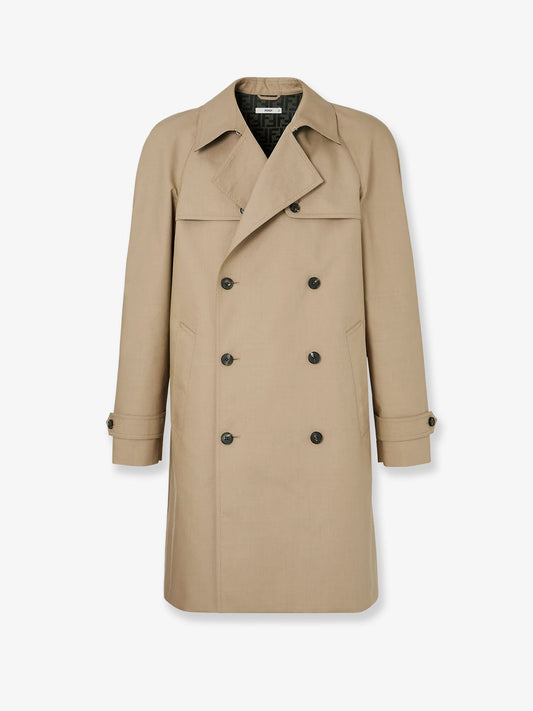 Double-breasted Mackintosh fabric trench