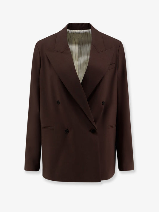 Double-breasted stretch virgin wool blazer