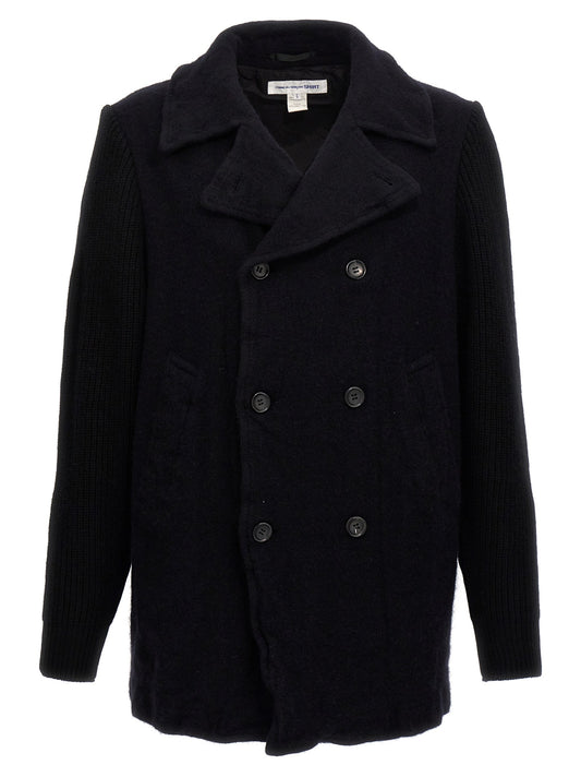Double-breasted wool coat
