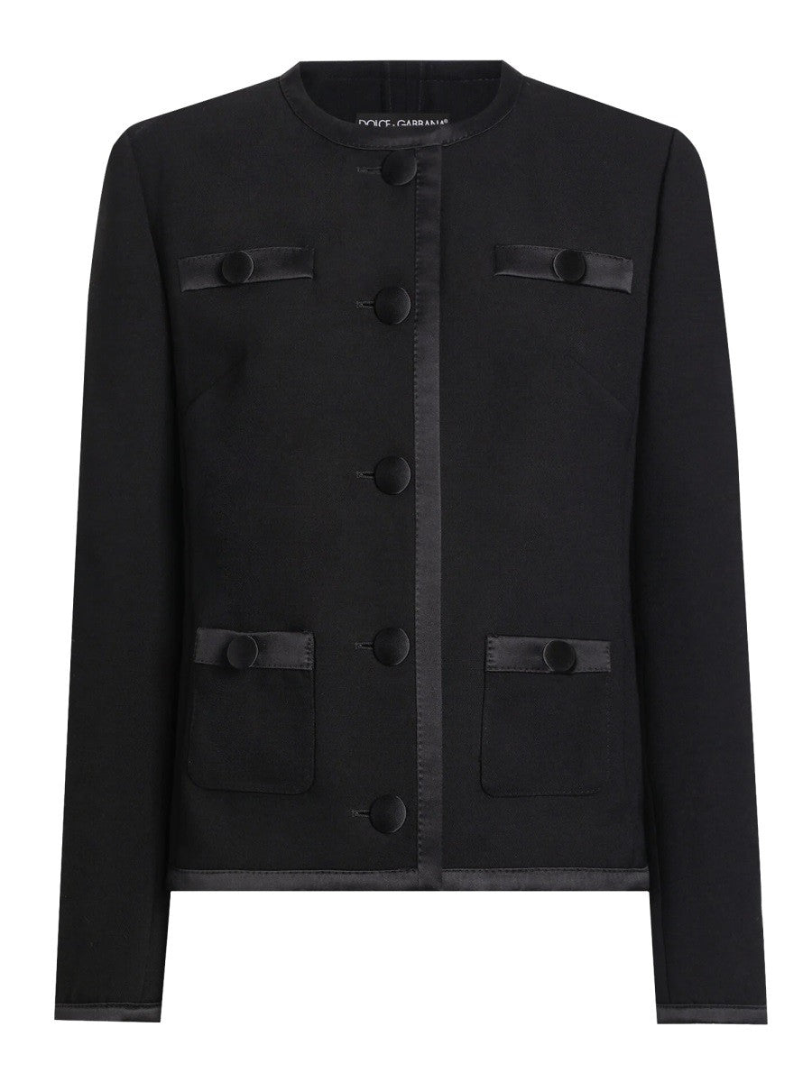 DOUBLE CREPE SINGLE-BREASTED JACKET