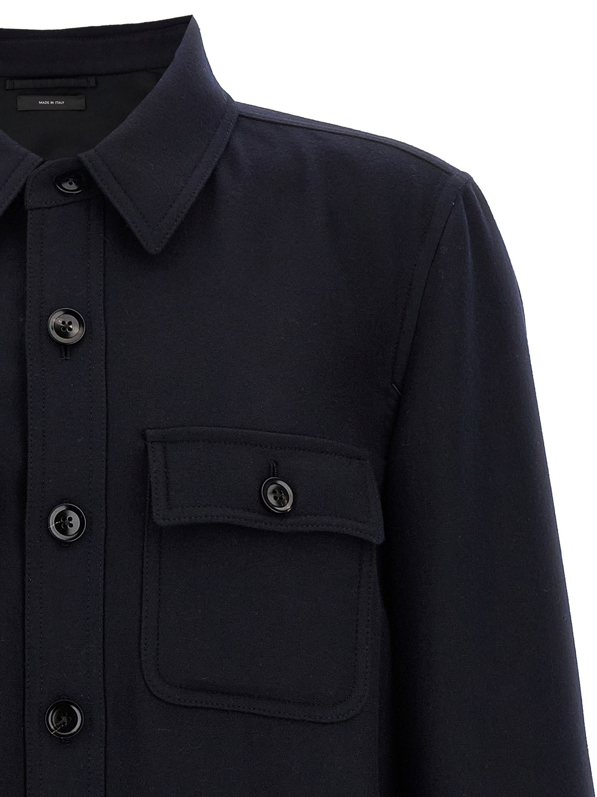 'Double Splittable Light Wool' overshirt
