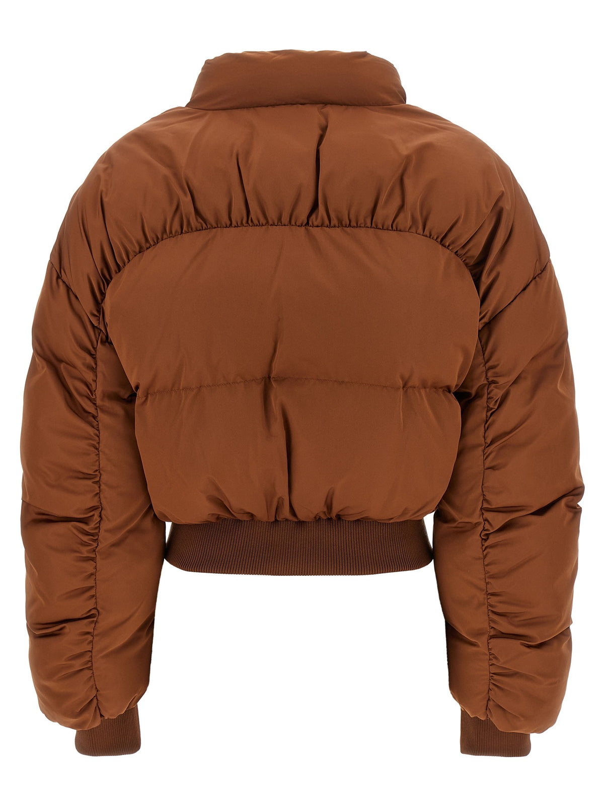 Down jacket with curled sleeves