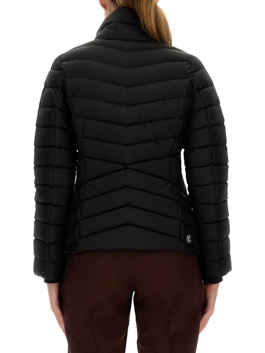 DOWN JACKET WITH KNITTED CUFFS
