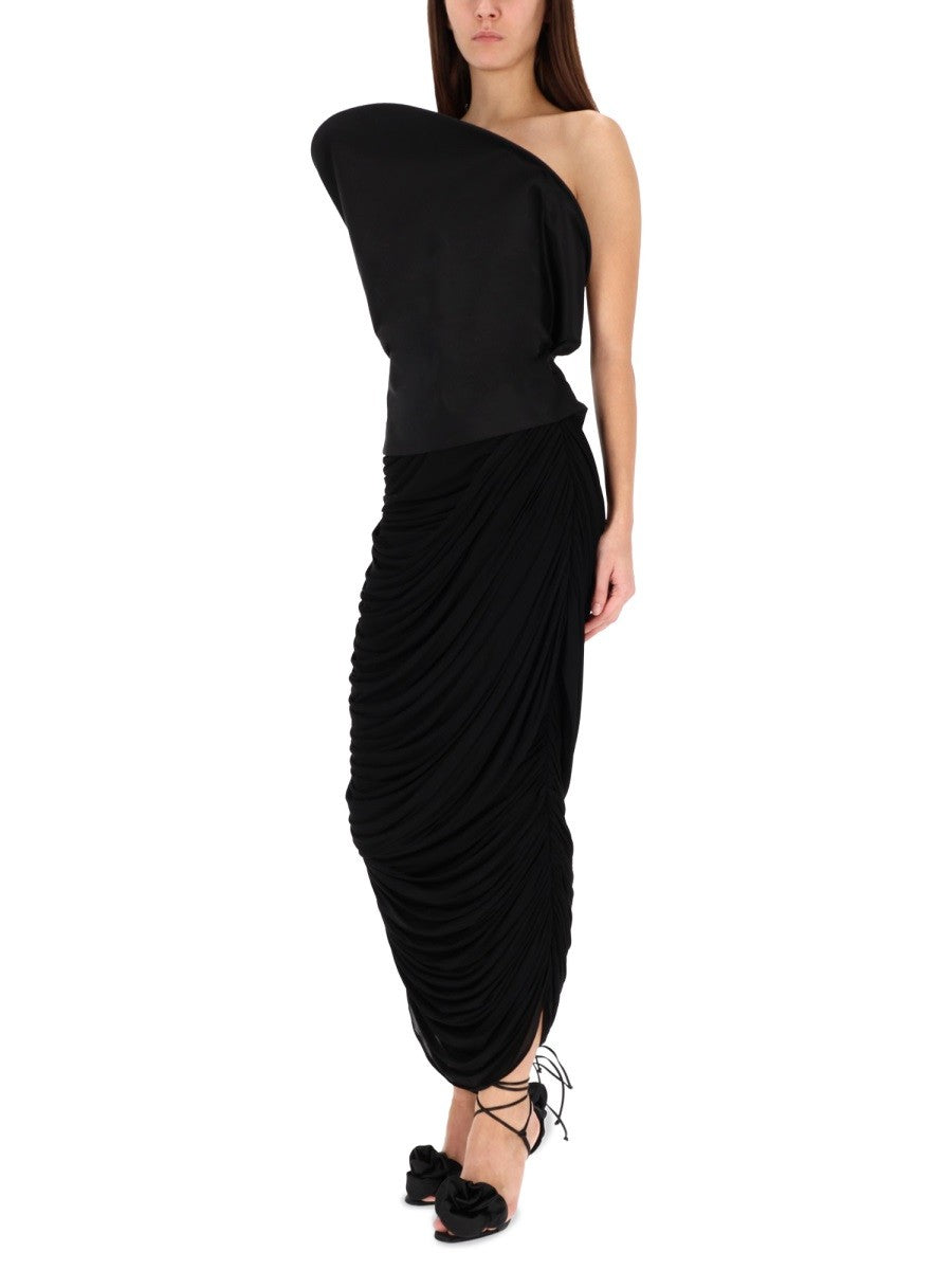 DRAPED MIDI SKIRT