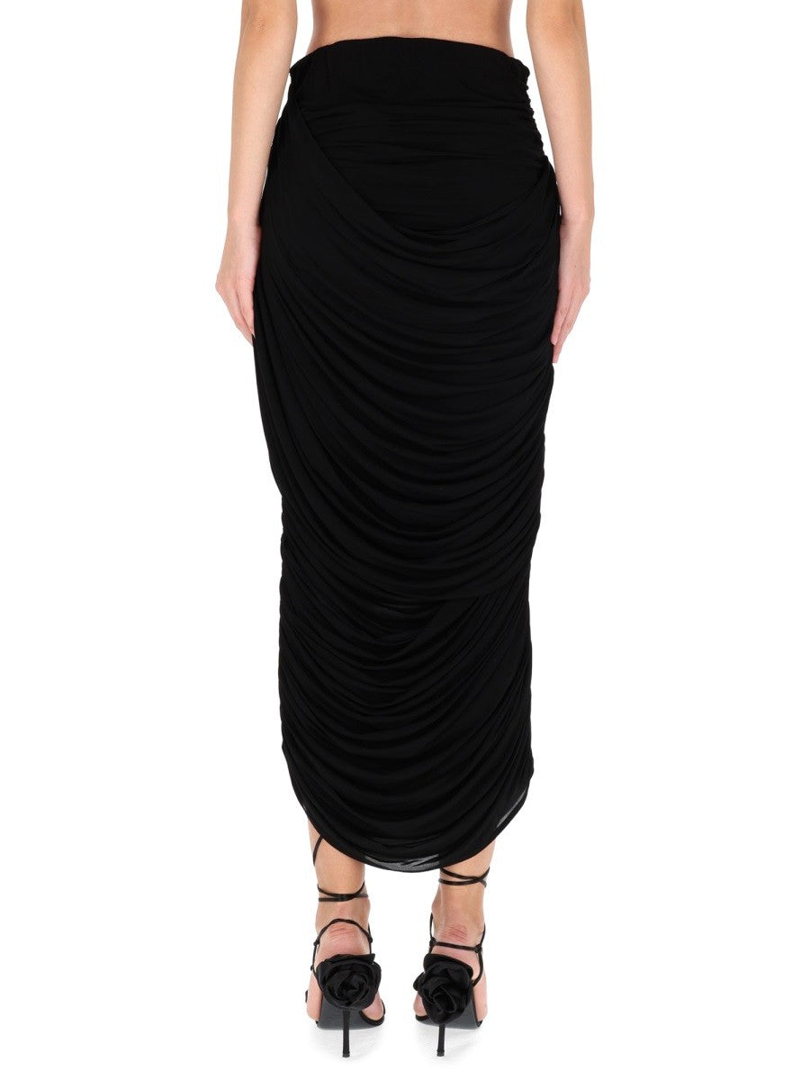 DRAPED MIDI SKIRT