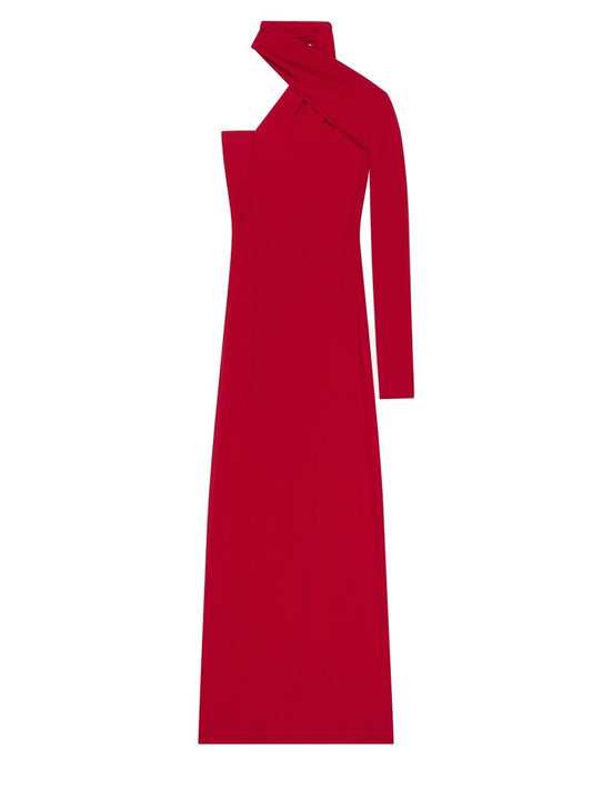 DRAPED ONE-SHOULDER DRESS