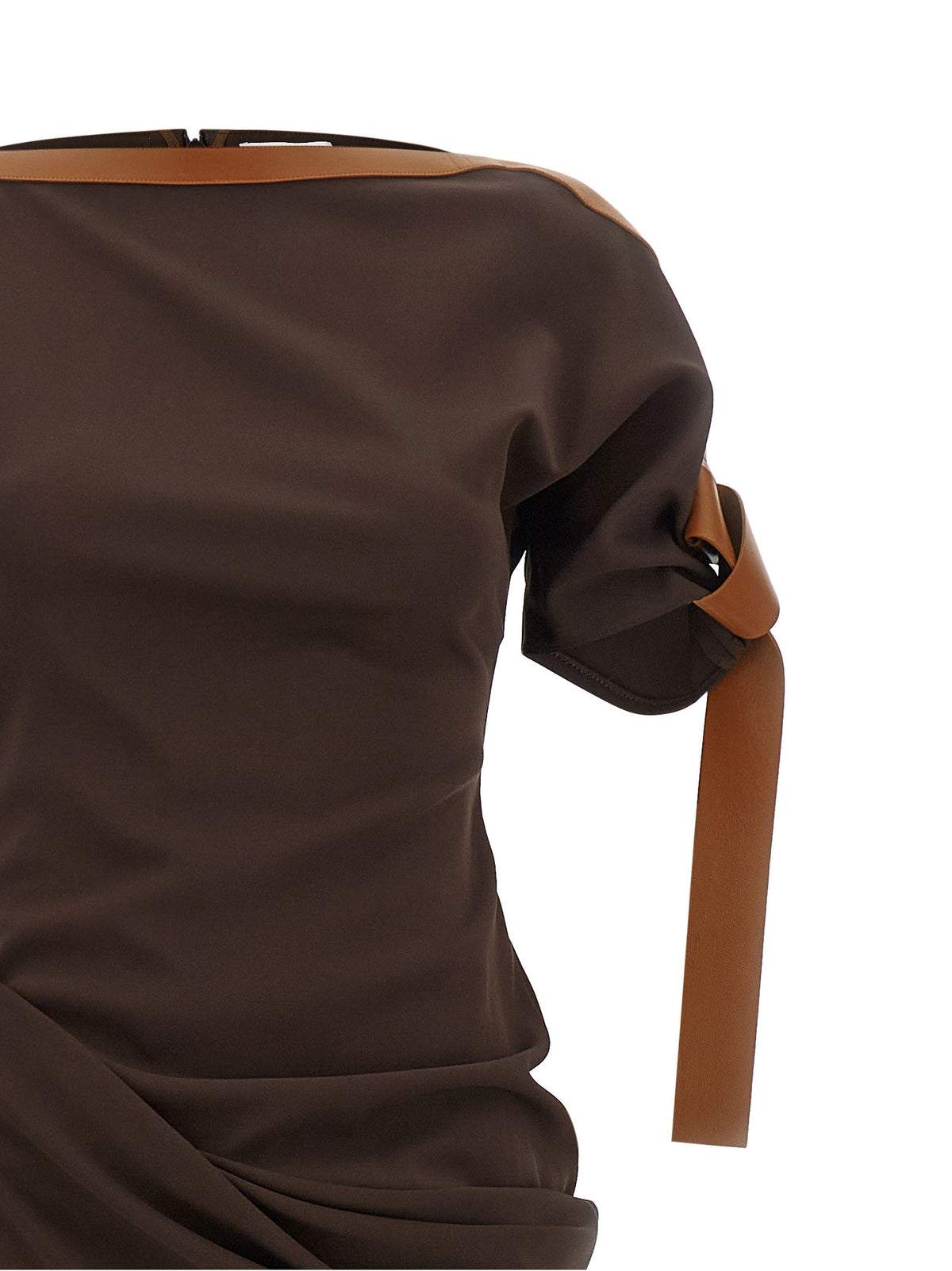 Dress with leather straps