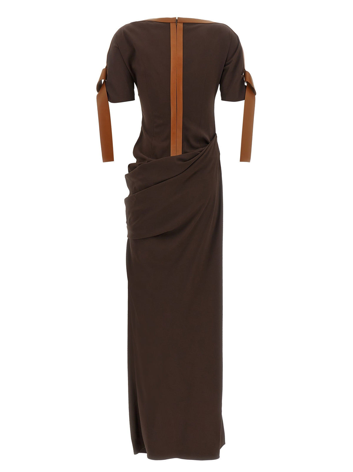 Dress with leather straps