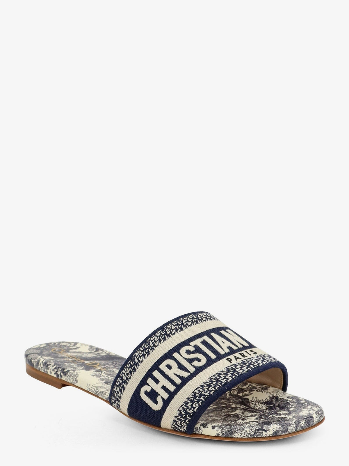 Dway sandals in cotton with Toile de Jouy motif