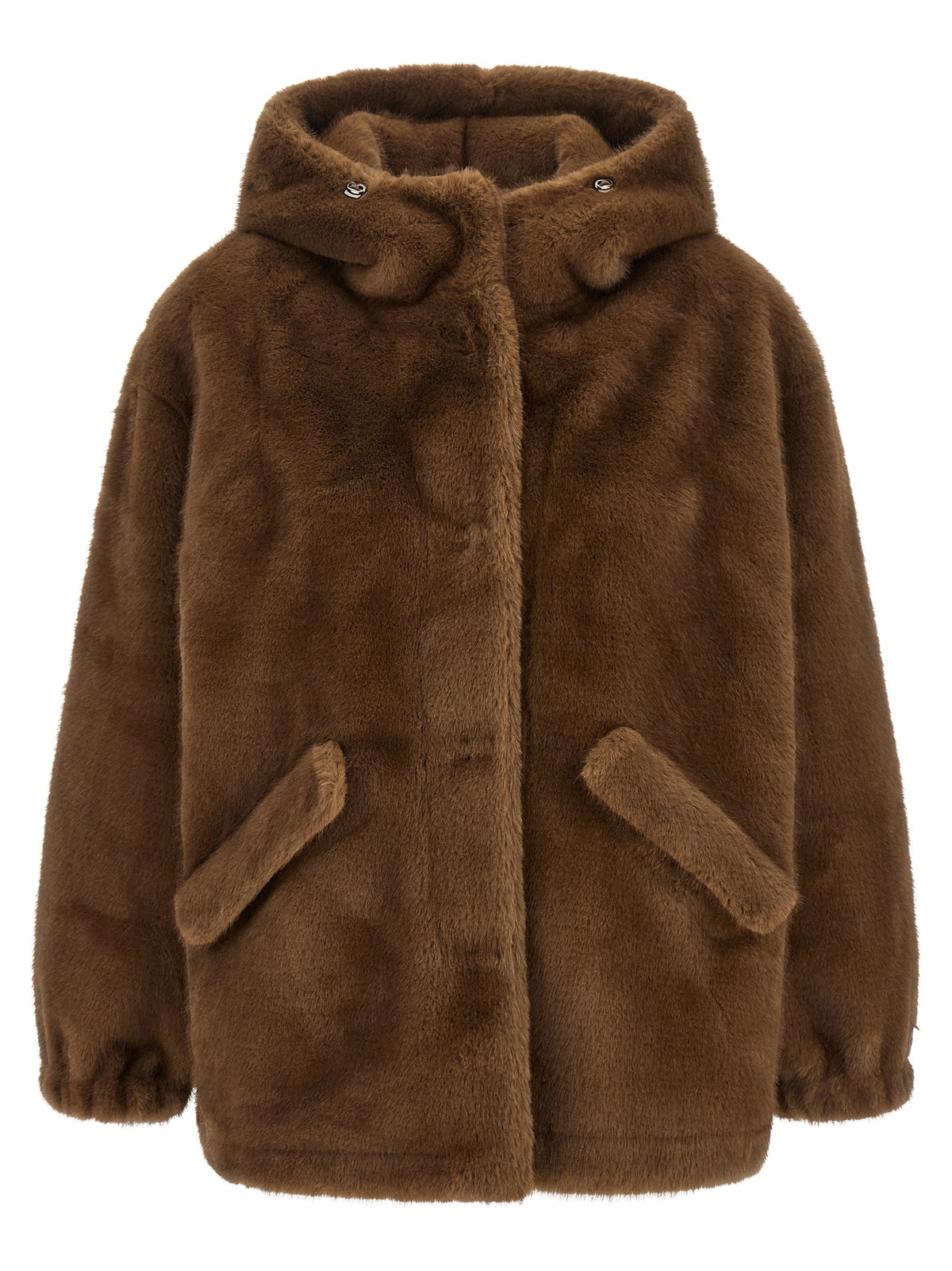 Eco-fur hooded jacket