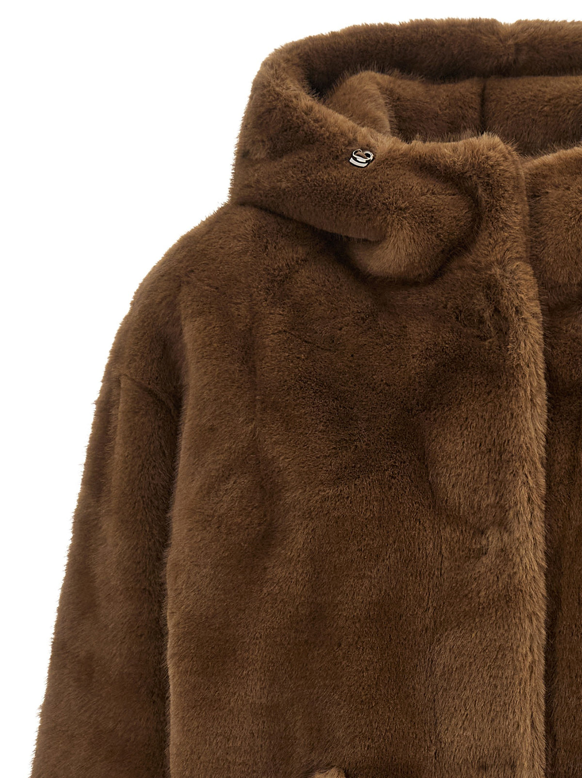 Eco-fur hooded jacket