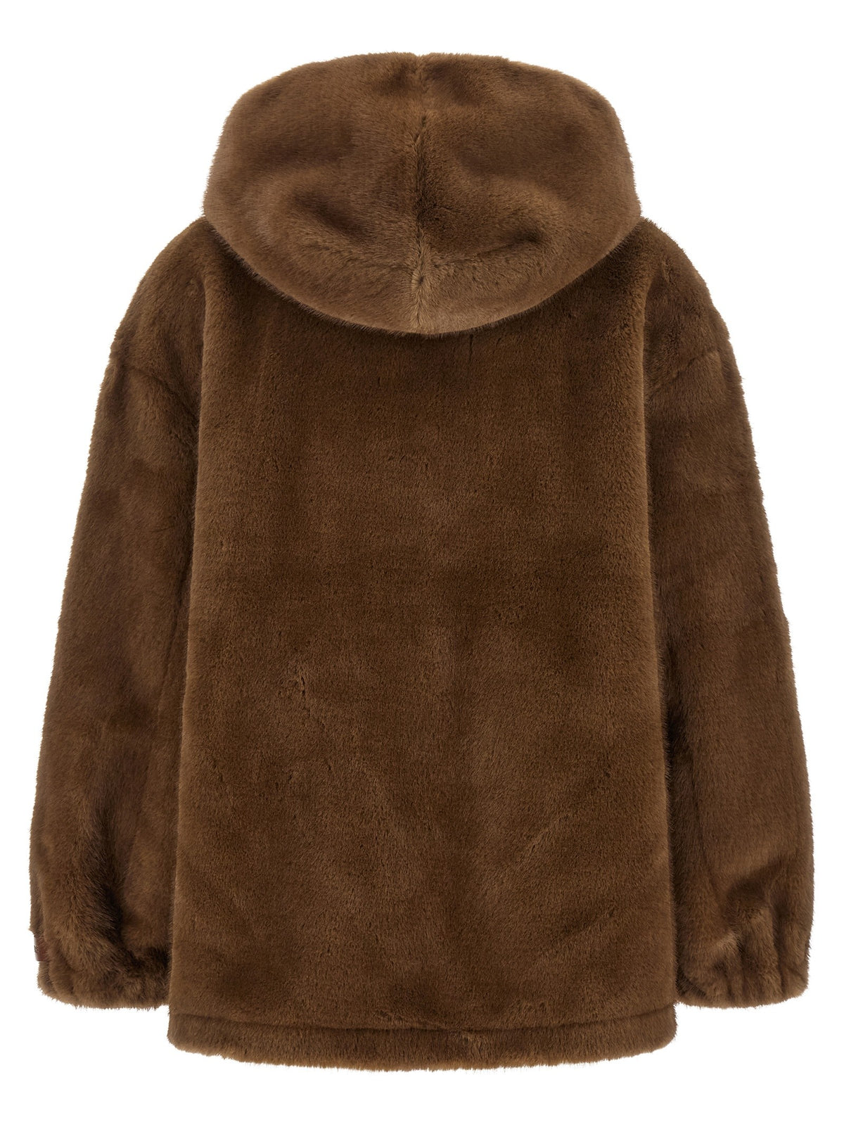 Eco-fur hooded jacket