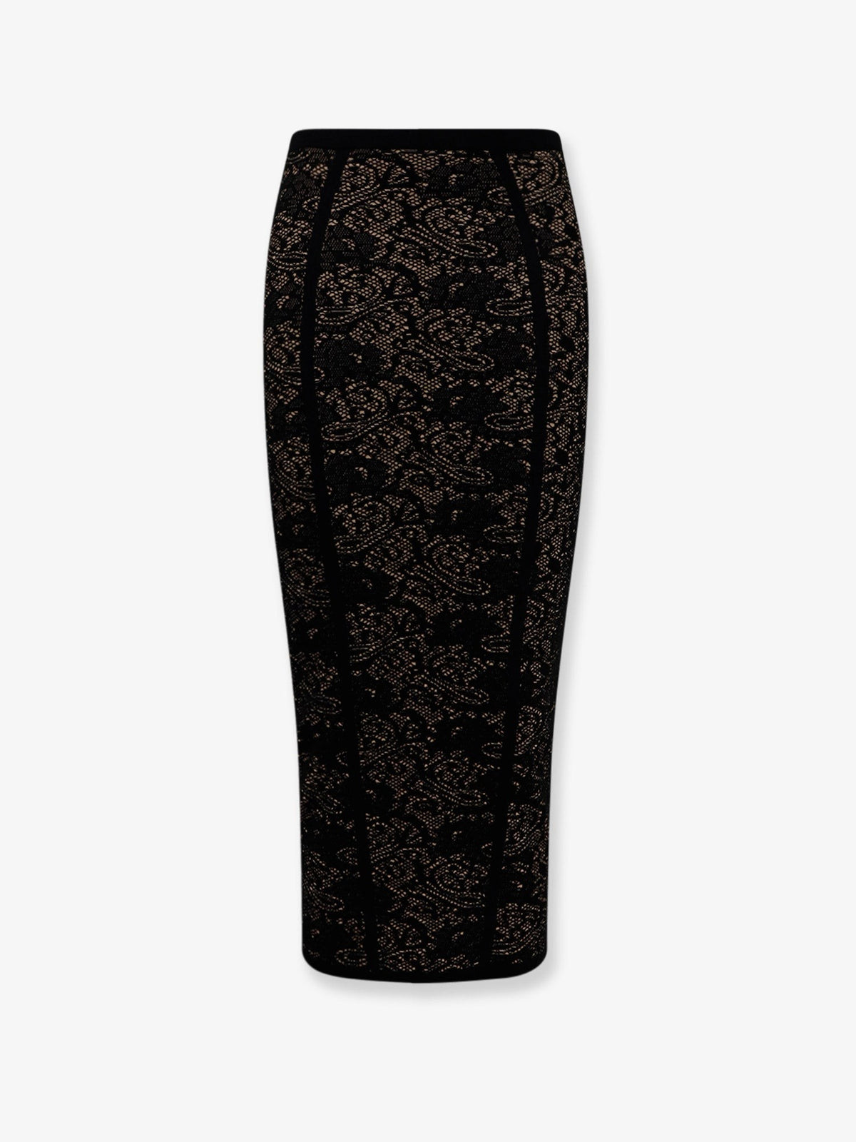 Embroidered knitted skirt